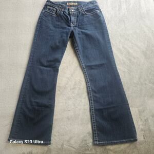 BKE Wendy jeans 29x29.5 thick stitch dark blue denim bootcut western